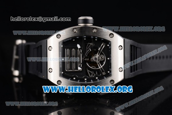 Richard Mille RM 69 Erotic Tourbillon Miyota 9015 Automatic Steel Case with Skeleton Dial Black Rubber Strap and Dot Markers - Click Image to Close